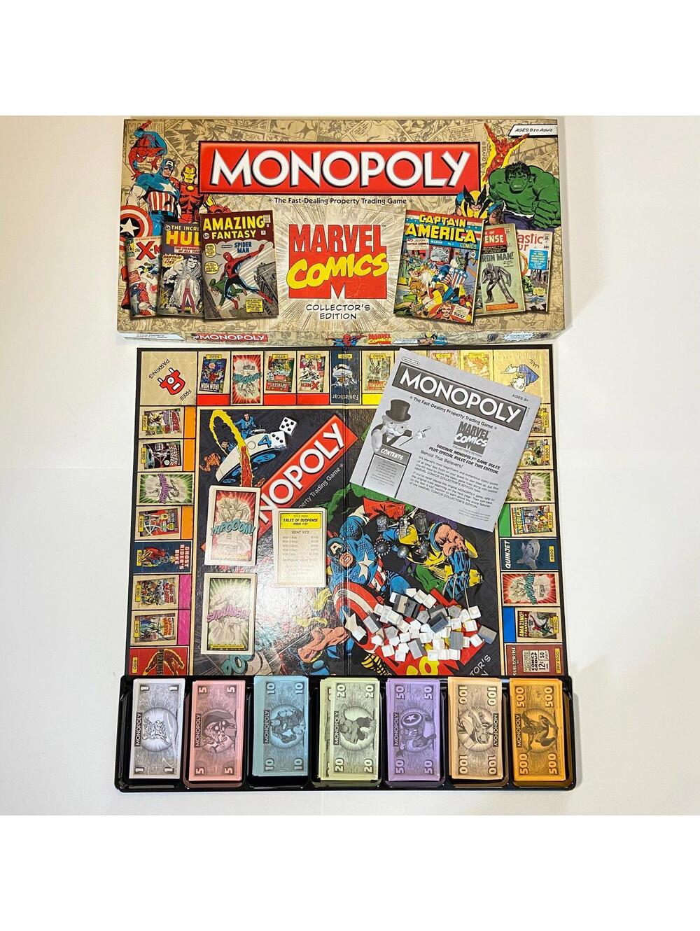2012 Hasbro Marvel Comics Collector’s Edition Monopoly Game - 100% COMPLETE